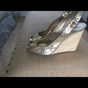 Miu Miu gold wedge